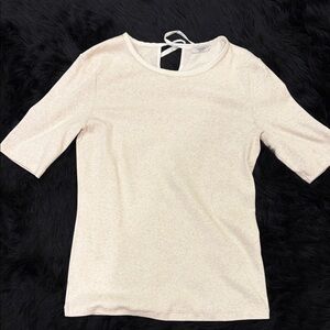 Peserico Cream Short Sleeve Women's Top